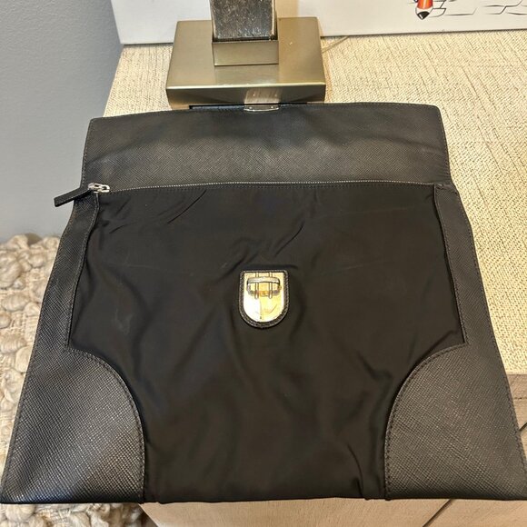 Prada Push Lock Portfolio Pouch in Saffiano Leather & Tessuto Nylon - Picture 6 of 12